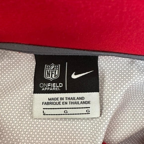 Nike Mens NFL Buccaneers 1/4 Zip Long Sleeve in Red and Black Shirt Size L - Picture 8 of 14